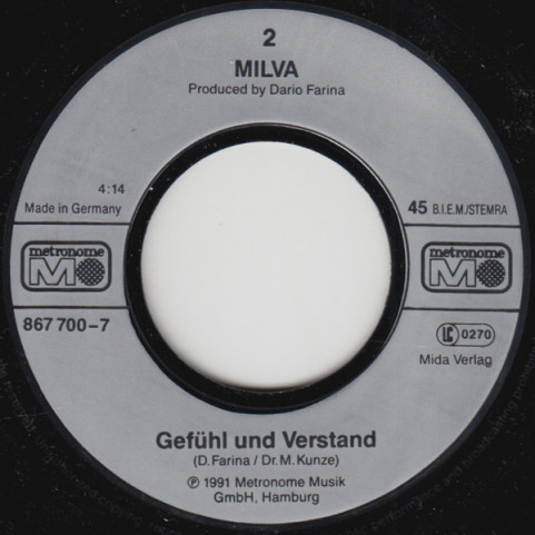 Milva - Welt Aus Stein (1992) [7"]