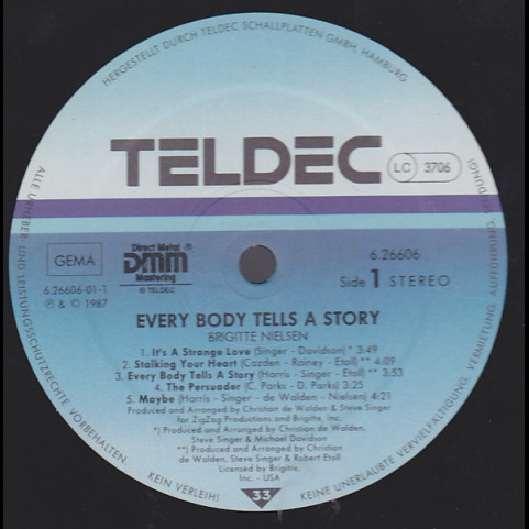 Brigitte Nielsen - Every Body Tells A Story (1987) [1LP]