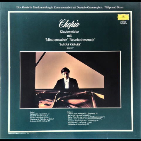 Frédéric Chopin, Tamás Vásáry - Klavierstücke Mit 'Minutenwalzer','Revolutionsetude' (1984) [1LP]