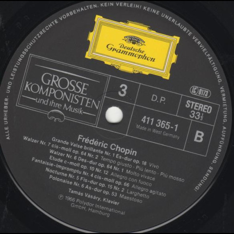 Frédéric Chopin, Tamás Vásáry - Klavierstücke Mit 'Minutenwalzer','Revolutionsetude' (1984) [1LP]