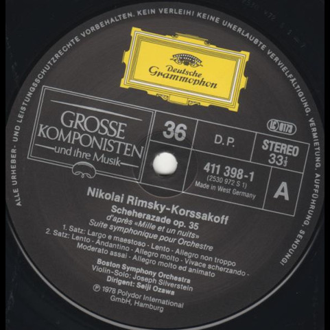 Nikolai Rimsky-Korsakov / Boston Symphony Orchestra / Seiji Ozawa - Scheherazade Op. 35 (1985) [1LP]