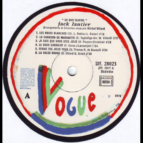 Jack Lantier - Les Roses Blanches (1974) [1LP]