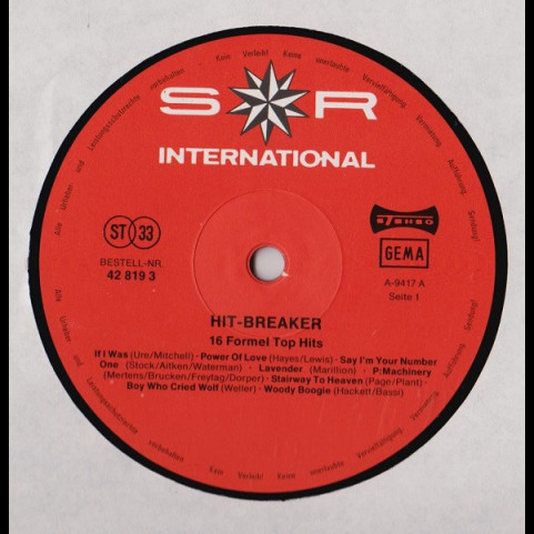 Various - Hitbreaker 1/86 - 16 Formel Top Hits (1986) [1LP]