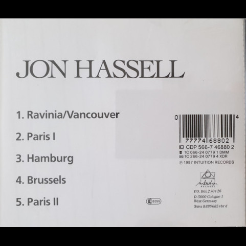 Jon Hassell - The Surgeon Of The Nightsky Restores Dead Things By The Power Of Sound (1987) [1CD]