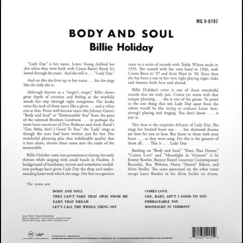 Billie Holiday - Body And Soul  (2024) [1LP] 180g