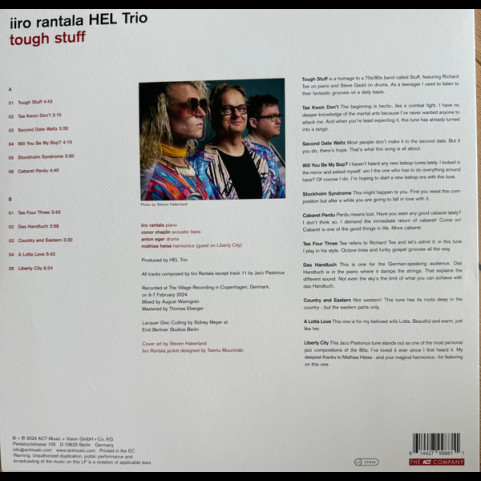 Iiro Rantala HEL Trio - Tough Stuff (2024) [1LP]