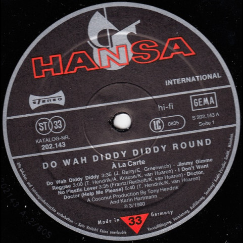 À La Carte - Do Wah Diddy Diddy Round (1980) [1LP]