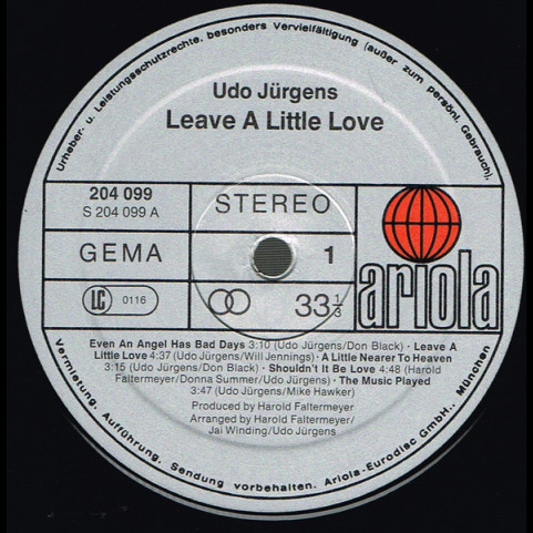 Udo Jürgens - Leave A Little Love (1981) [1LP]