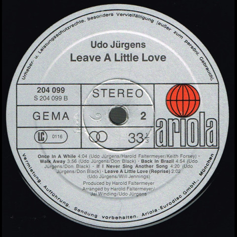 Udo Jürgens - Leave A Little Love (1981) [1LP]