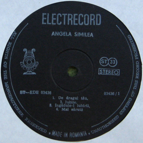 Angela Similea - De Dragul Tău (1988) [1LP]