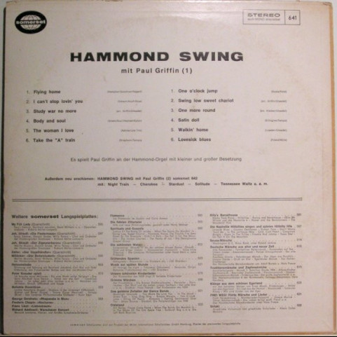Paul Griffin - Hammond Swing Mit Paul Griffin (1965) [1LP]