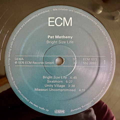 Pat Metheny - Bright Size Life (2024) [1LP]