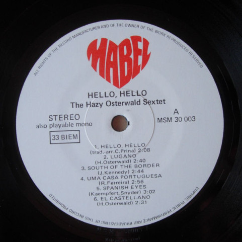Hazy Osterwald Sextett - Hello, Hello [1LP]