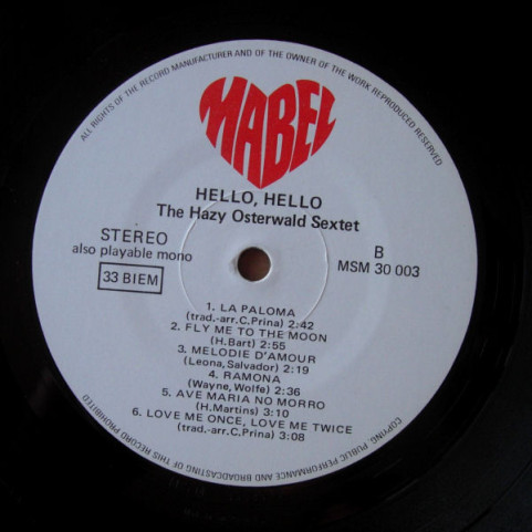 Hazy Osterwald Sextett - Hello, Hello [1LP]