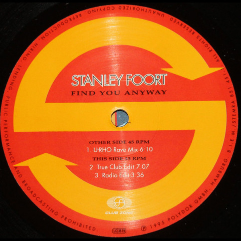 Stanley Foort - Find You Anyway (1995) [12"]