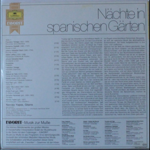 Narciso Yepes - Nächte In Spanischen Gärten (1978) [1LP]