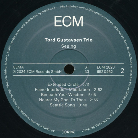 Tord Gustavsen Trio - Seeing (2024) [1LP]
