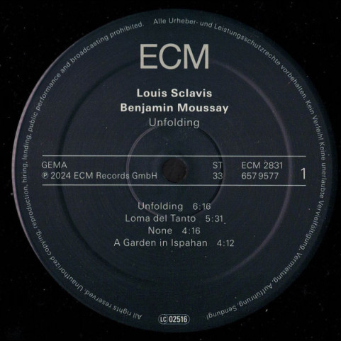 Louis Sclavis / Benjamin Moussay - Unfolding (2024) [1LP]