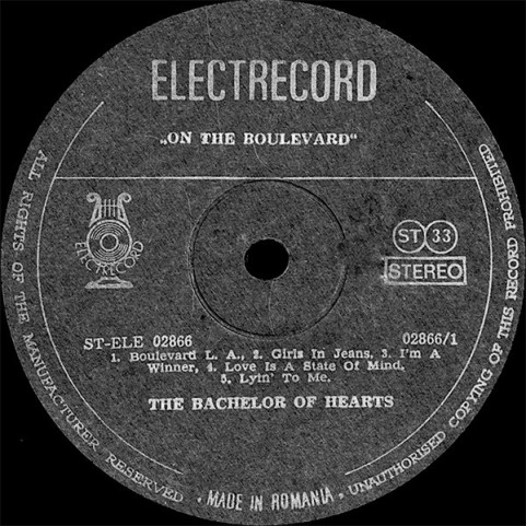 Bachelor Of Hearts - On The Boulevard (1986) [1LP]