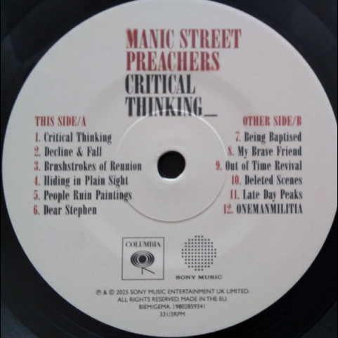 Manic Street Preachers - Critical Thinking (2025) [1LP]
