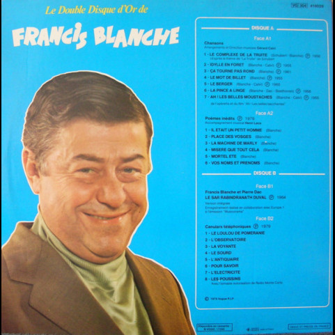 Francis Blanche - Le Double Disque D'or De Francis Blanche (1979) [2LP]