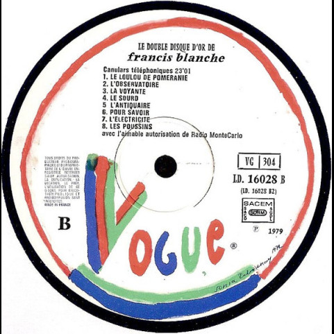 Francis Blanche - Le Double Disque D'or De Francis Blanche (1979) [2LP]