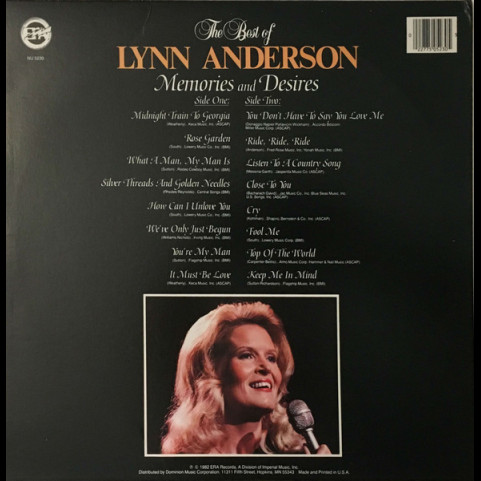 Lynn Anderson - The Best Of Lynn Anderson - Memories And Desires (1982) [1LP]