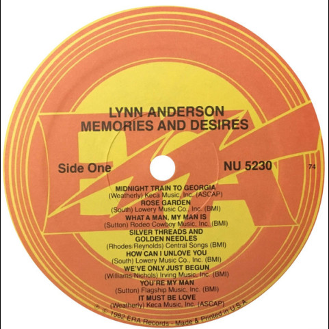 Lynn Anderson - The Best Of Lynn Anderson - Memories And Desires (1982) [1LP]