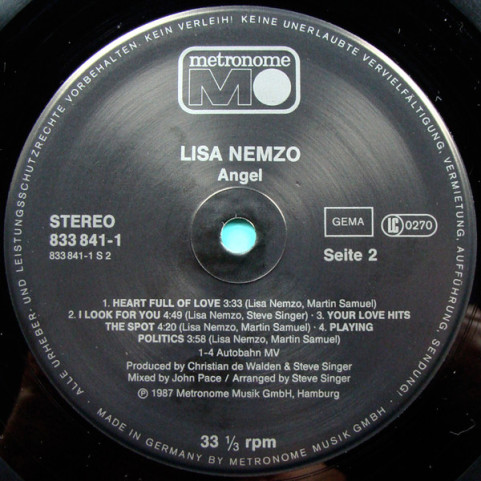 Lisa Nemzo - Angel (1987) [1LP]