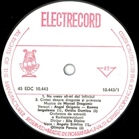Marcel Dragomir - Nu Vreau Să-mi Dai Infinitul - Melodii De Marcel Dragomir (1975) [7"]