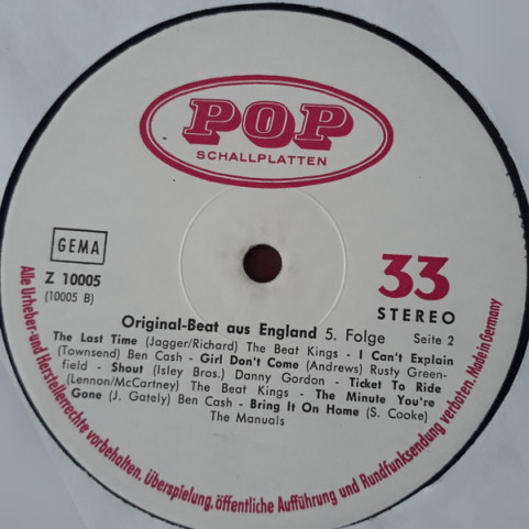 Various - Original Beat aus England 5. Folge (1965) [1LP]