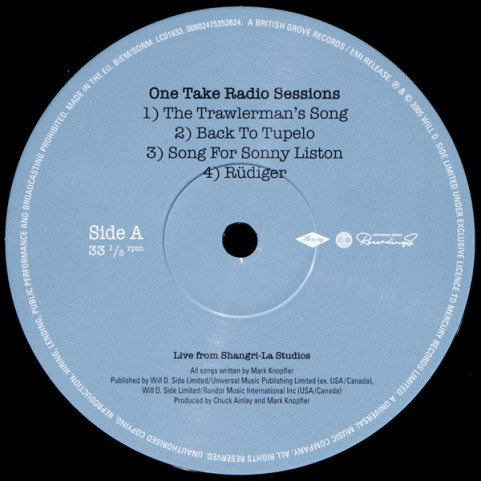 Mark Knopfler - One Take Radio Sessions (2025) [1LP] 180g