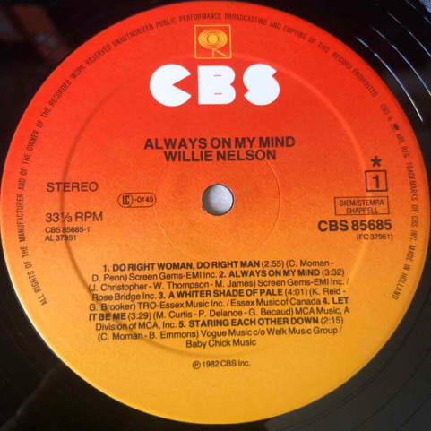 Willie Nelson - Always On My Mind (1982) [1LP]