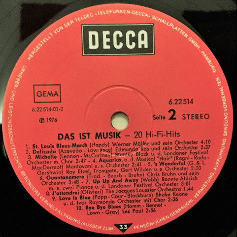 Various - Das Ist Musik - 20 Hi-Fi Hits (1976) [1LP]