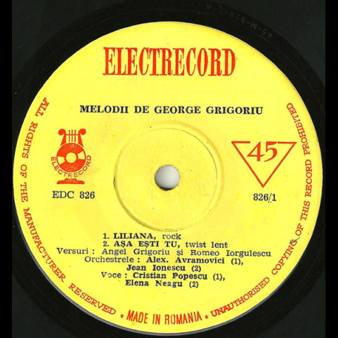 George Grigoriu - Melodii De George Grigoriu (1967) [7"]