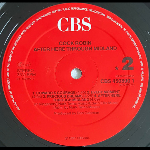 Cock Robin - After Here Through Midland (1987) [1LP]