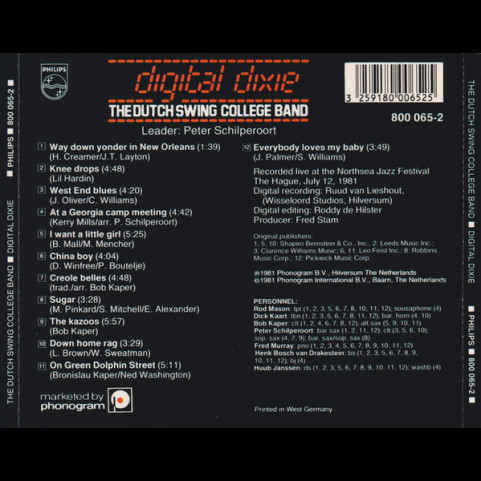 Dutch Swing College Band, The - Digital Dixie (1984) [1CD]