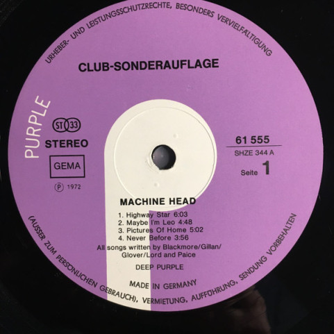 Deep Purple - Machine Head (1972) [1LP]