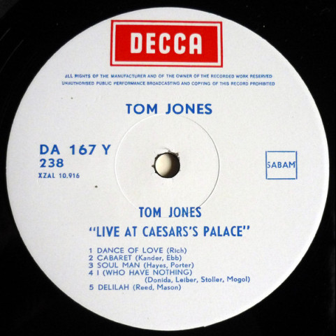Tom Jones - Live At Caesar's Palace (1971) [2LP]