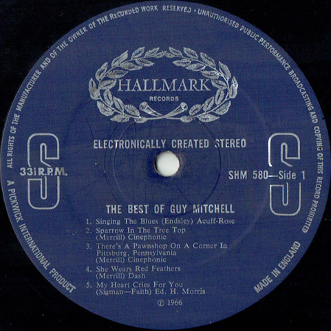 Guy Mitchell - The Best Of Guy Mitchell [1LP]