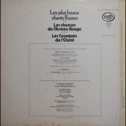 Alexandrov Red Army Ensemble, The, Les Cosaques De L'Oural - Les Plus Beaux Chants Russes [1LP]