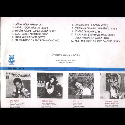 Sofia Vicoveanca - Eu Cînt Că Mi-i Lumea Dragă (1978) [1LP]