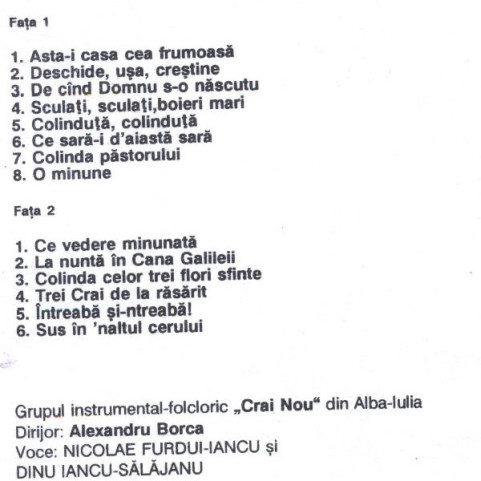 Nicolae Furdui Iancu, Dinu Iancu Sălăjanu - Colinde - De Cînd Domnu S-o Născutu (1992) [1LP]