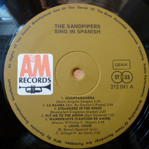 Sandpipers, The - Sing In Spanish (1968) [1LP]