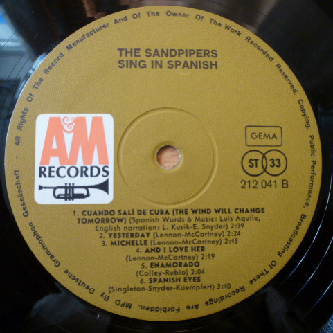 Sandpipers, The - Sing In Spanish (1968) [1LP]