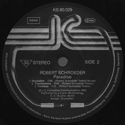 Robert Schröder - Paradise (1983) [1LP]