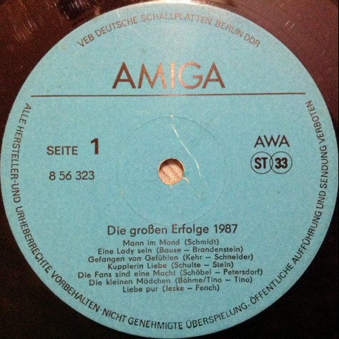 Various - Die Großen Erfolge '87 (1988) [1LP]