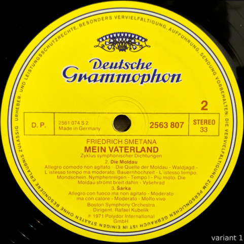 Bedřich Smetana – Boston Symphony Orchestra, Rafael Kubelik - Mein Vaterland (1977) [2LP]
