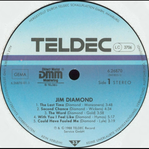 Jim Diamond - Jim Diamond (1988) [1LP]