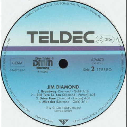 Jim Diamond - Jim Diamond (1988) [1LP]